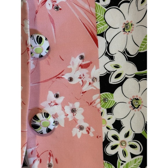 NWT Lorizoni‎ Women's Blazer Jacket Floral Patchwork Crystal Embellished M - Picture 4 of 5